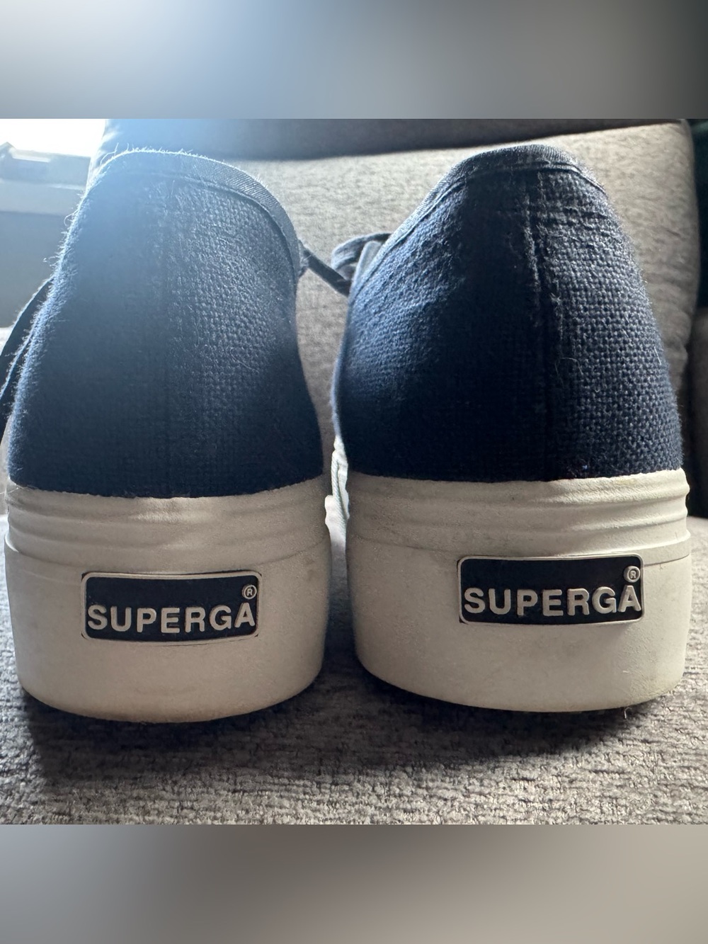 Unisex Superga 2790 Dark Blue Platform Sneaker 9W 7.5M - Picture 6 of 11